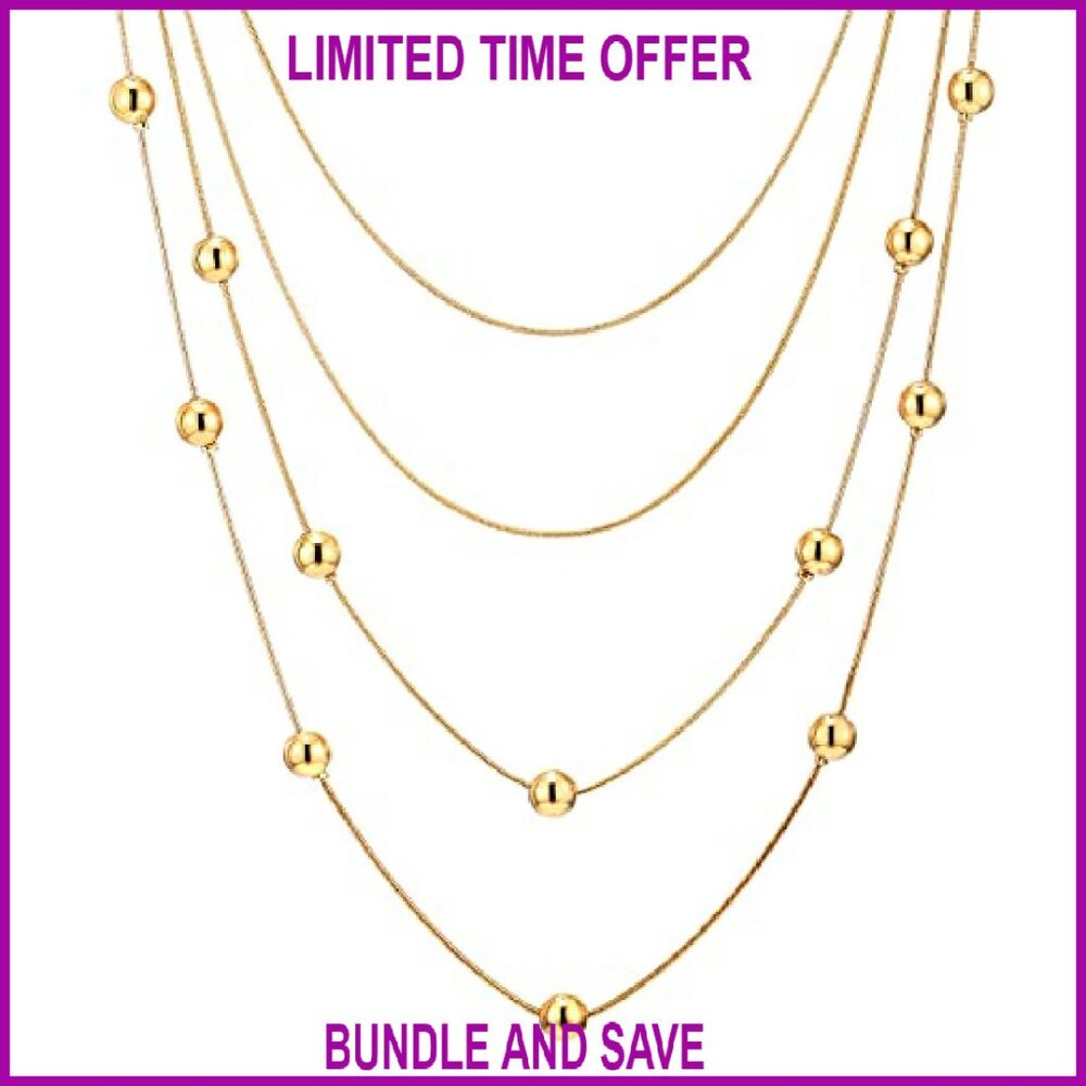 Statement Necklace Waterfall Multi-Strand Layered… - image 4